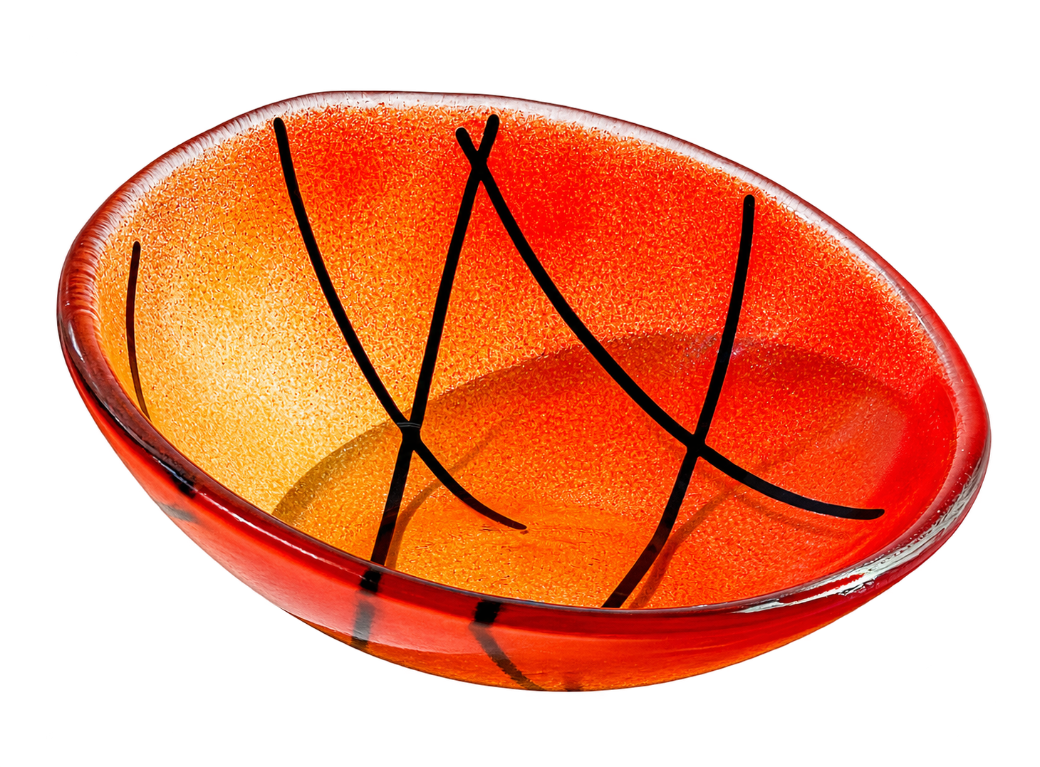 Orange fused glass bowl